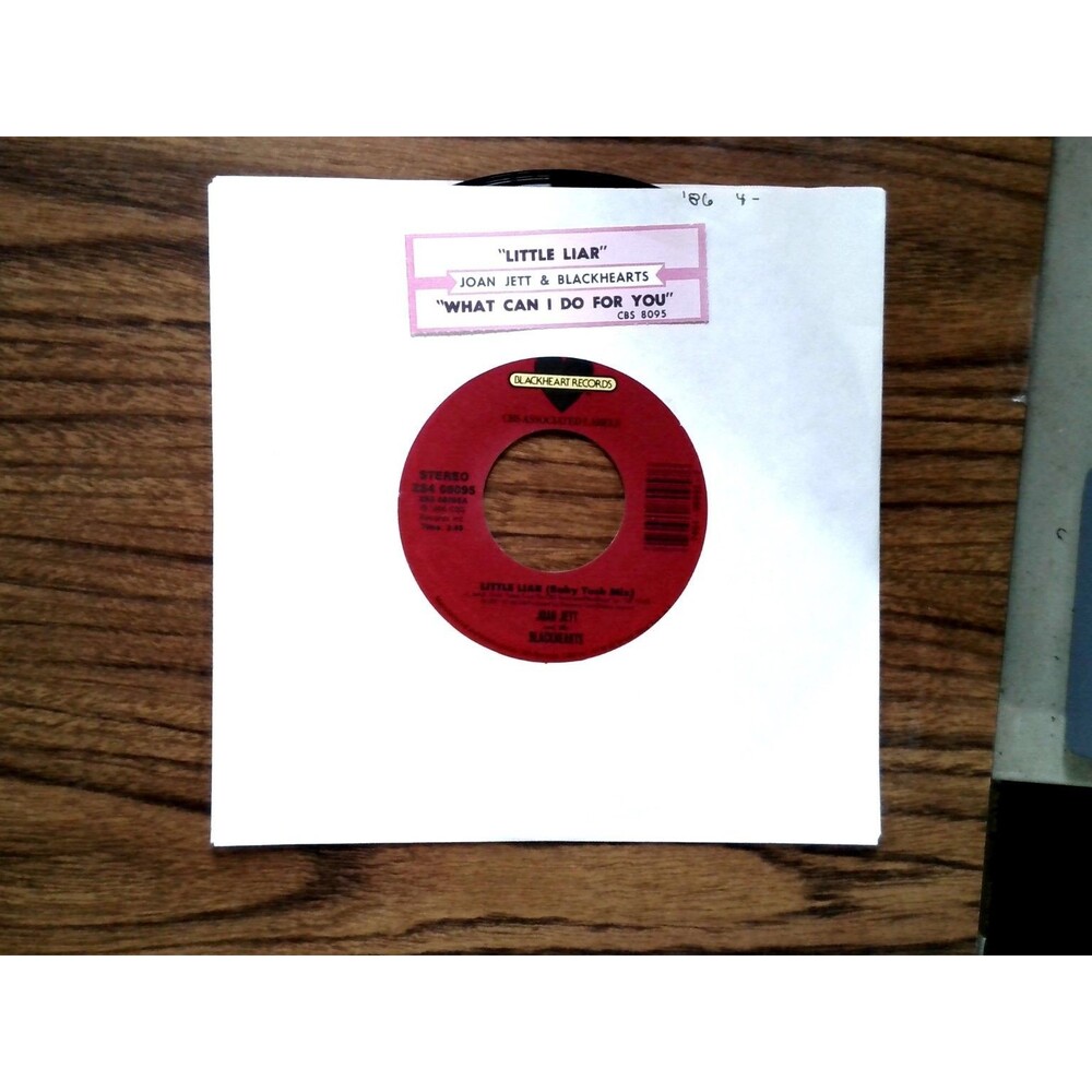 Joan Jett & Blackhearts - Little Liar 7" Single 1986 Blackheart Rock 45 RPM Juke